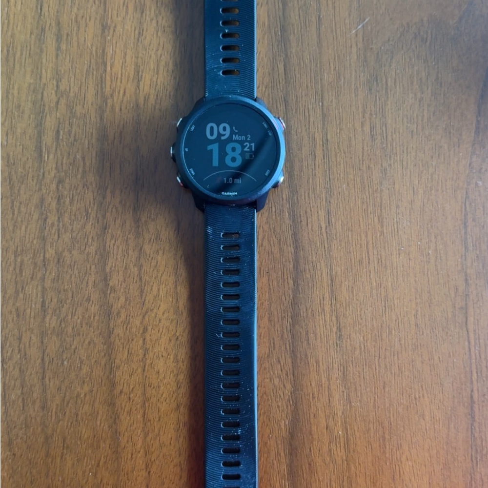 Garmin Forerunner 245 music, GPS tracking running watch.